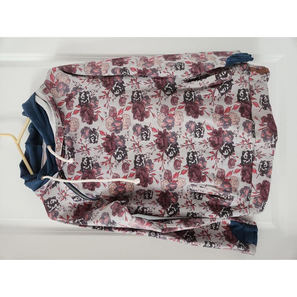 ampersand avenue XL Floral Hoodie with Navy Accents